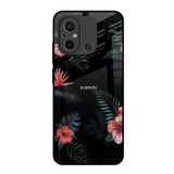 Tropical Art Flower Redmi 12C Glass Back Cover Online