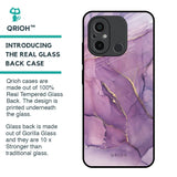 Purple Gold Marble Glass Case for Redmi 12C