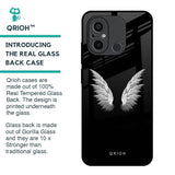 White Angel Wings Glass Case for Redmi 12C