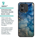 Blue Cool Marble Glass Case for Redmi 12C