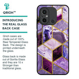 Purple Rhombus Marble Glass Case for Redmi 12C