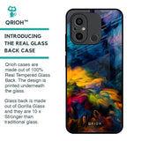 Multicolor Oil Painting Glass Case for Redmi 12C