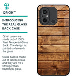 Wooden Planks Glass Case for Redmi 12C