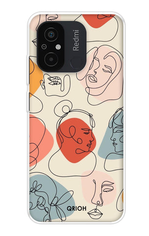 Abstract Faces Redmi 12C Back Cover