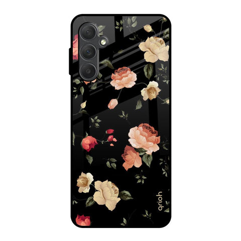 Black Spring Floral Samsung Galaxy M54 5G Glass Back Cover Online