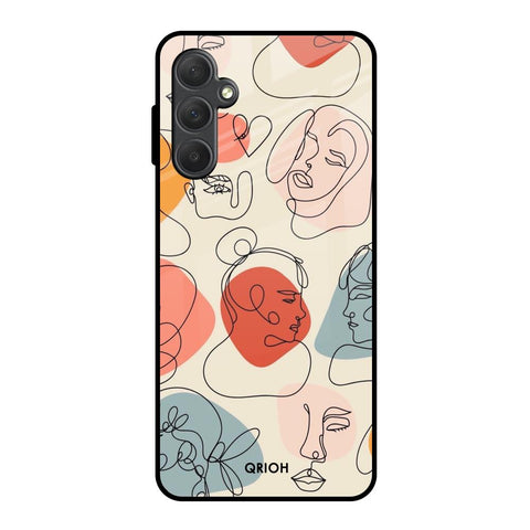 Abstract Faces Samsung Galaxy M54 5G Glass Back Cover Online