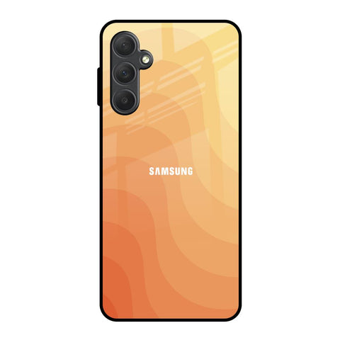 Orange Curve Pattern Samsung Galaxy M54 5G Glass Back Cover Online