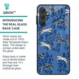 Blue Cheetah Glass Case for Samsung Galaxy M54 5G