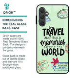 Travel Stamps Glass Case for Samsung Galaxy M54 5G