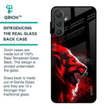 Red Angry Lion Glass Case for Samsung Galaxy M54 5G