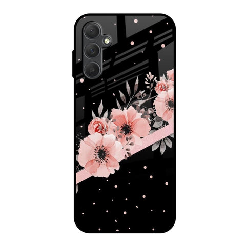 Floral Black Band Samsung Galaxy M14 5G Glass Back Cover Online