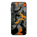 Camouflage Orange Samsung Galaxy M14 5G Glass Back Cover Online