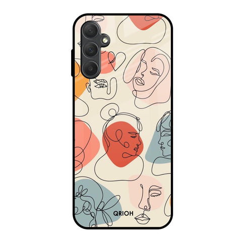 Abstract Faces Samsung Galaxy M14 5G Glass Back Cover Online