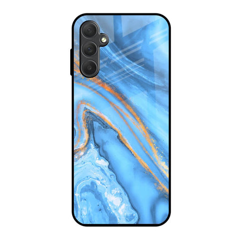 Vibrant Blue Marble Samsung Galaxy M14 5G Glass Back Cover Online