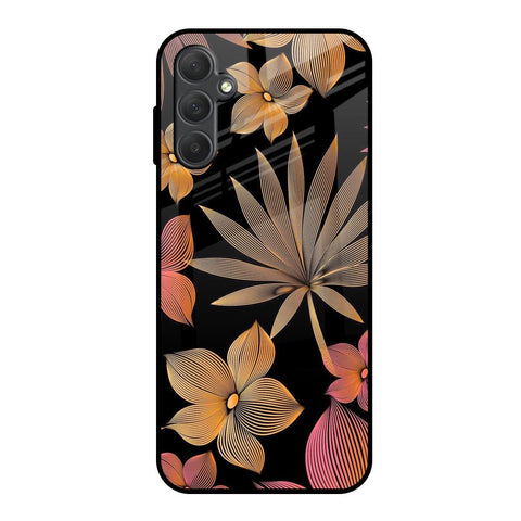 Lines Pattern Flowers Samsung Galaxy M14 5G Glass Back Cover Online