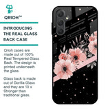 Floral Black Band Glass Case For Samsung Galaxy M14 5G