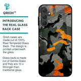 Camouflage Orange Glass Case For Samsung Galaxy M14 5G