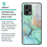 Green Marble Glass Case for Redmi Note 12 Pro 5G