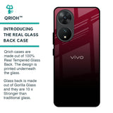 Wine Red Glass Case For Vivo T2 5G