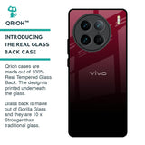 Wine Red Glass Case For Vivo X90 Pro 5G