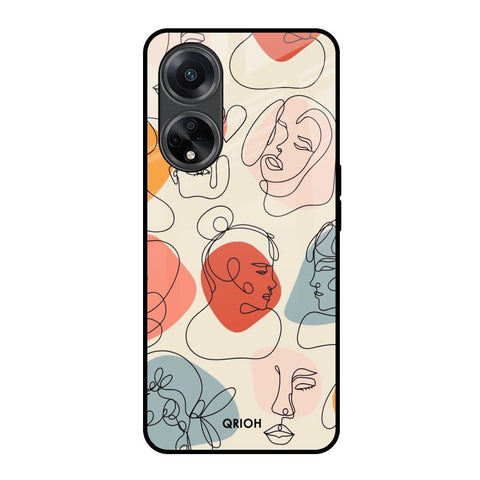 Abstract Faces Oppo F23 5G Glass Back Cover Online