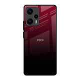 Wine Red Poco F5 5G Glass Back Cover Online