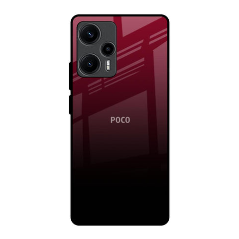 Wine Red Poco F5 5G Glass Back Cover Online