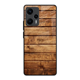 Wooden Planks Poco F5 5G Glass Back Cover Online