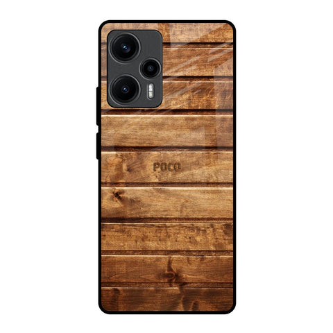 Wooden Planks Poco F5 5G Glass Back Cover Online