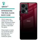 Wine Red Glass Case For Poco F5 5G