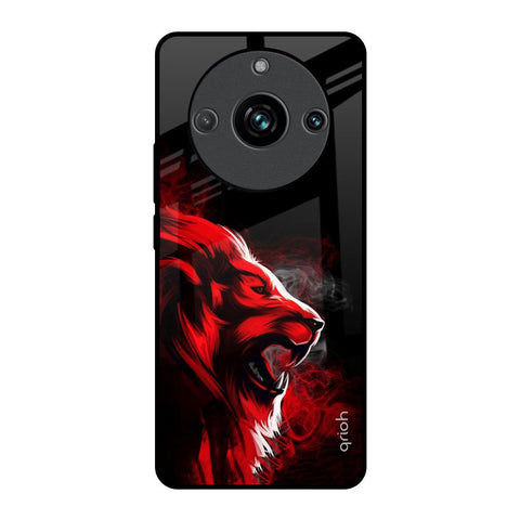 Red Angry Lion Realme 11 Pro Plus 5G Glass Back Cover Online