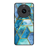 Turquoise Geometrical Marble Realme 11 Pro Plus 5G Glass Back Cover Online