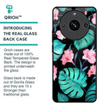 Tropical Leaves & Pink Flowers Glass Case for Realme 11 Pro Plus 5G