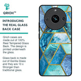 Turquoise Geometrical Marble Glass Case for Realme 11 Pro Plus 5G