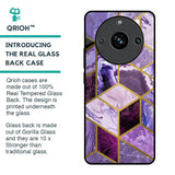 Purple Rhombus Marble Glass Case for Realme 11 Pro Plus 5G