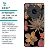 Lines Pattern Flowers Glass Case for Realme 11 Pro Plus 5G