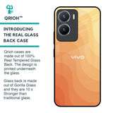 Orange Curve Pattern Glass Case for Vivo T2x 5G