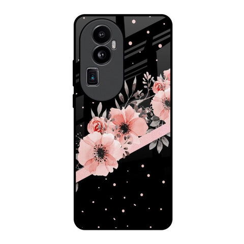 Floral Black Band Oppo Reno10 Pro Plus 5G Glass Back Cover Online