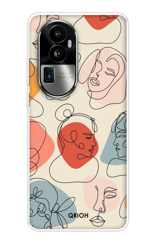 Abstract Faces Oppo Reno10 Pro Plus 5G Back Cover