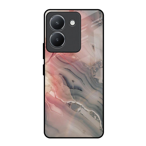 Pink And Grey Marble Vivo Y36 Glass Back Cover Online