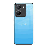 Wavy Blue Pattern Vivo Y36 Glass Back Cover Online