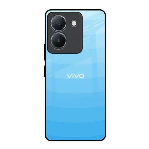 Wavy Blue Pattern Vivo Y36 Glass Back Cover Online