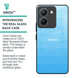 Wavy Blue Pattern Glass Case for Vivo Y36