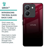 Wine Red Glass Case For Vivo Y36