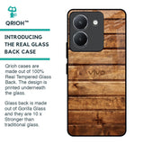 Wooden Planks Glass Case for Vivo Y36