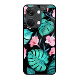 Tropical Leaves & Pink Flowers OnePlus Nord 3 5G Glass Back Cover Online