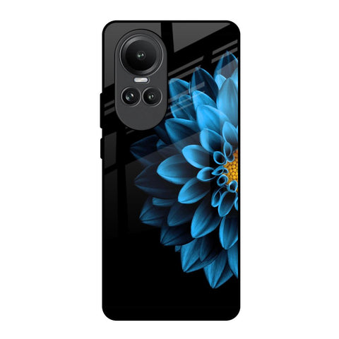 Half Blue Flower Oppo Reno10 5G Glass Back Cover Online