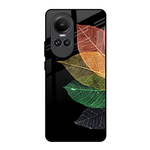 Colorful Leaves Oppo Reno10 5G Glass Back Cover Online