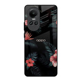 Tropical Art Flower Oppo Reno10 5G Glass Back Cover Online