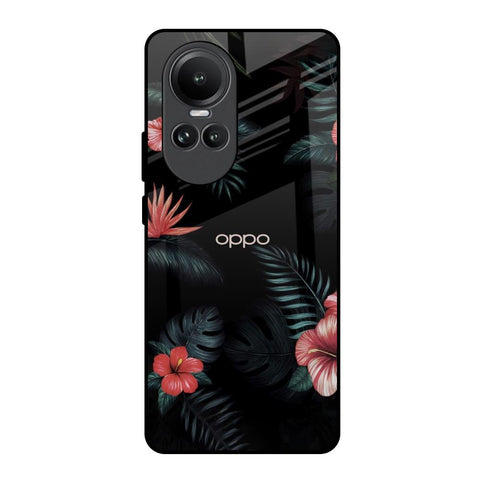 Tropical Art Flower Oppo Reno10 5G Glass Back Cover Online